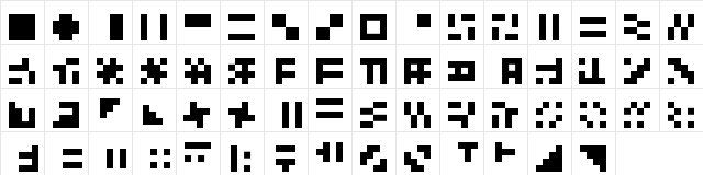 Squares LT Regular  glyph index