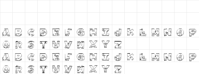 Aqua Minero Regular  glyph index