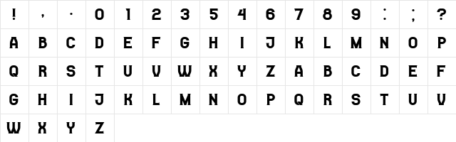 Casino Flat Regular  glyph index