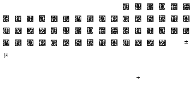 IlluminatiOneDisplayCapsSSK Regular  glyph index