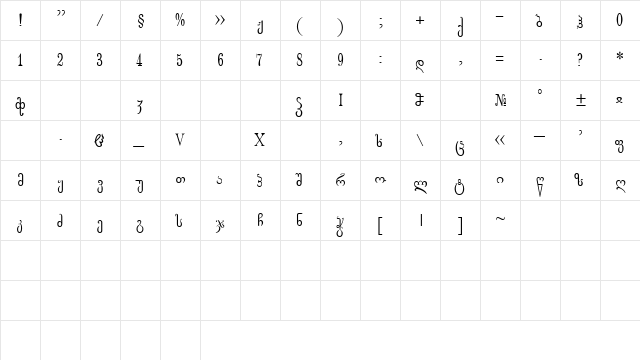 Dedaena_GNT Regular  glyph index