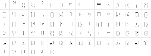 Urban Constructed Outline  glyph index