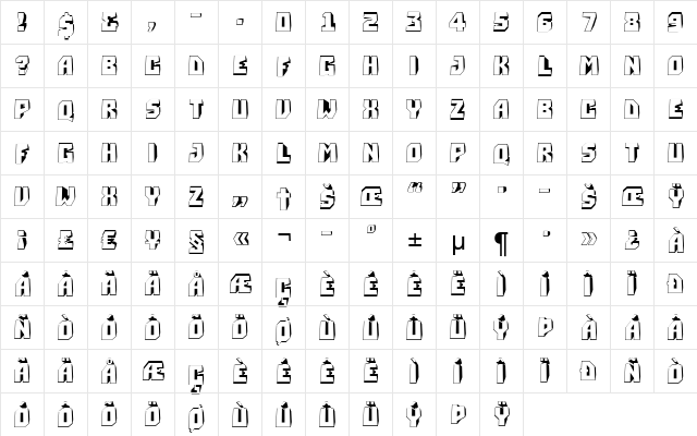 a_Simpler3DTurnDn Regular  glyph index