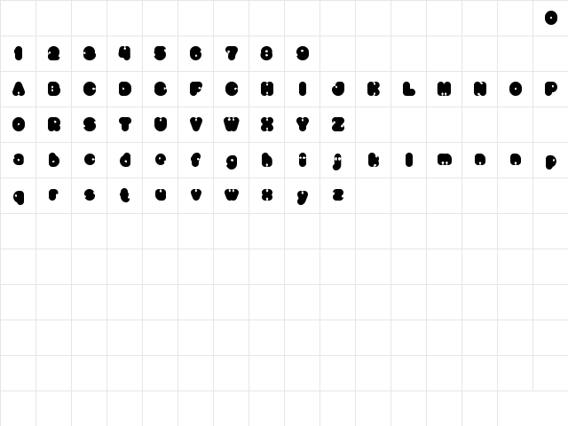 little think BIG IMPACT Regular  glyph index