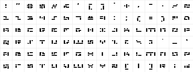 Missile Man Expanded Expanded  glyph index