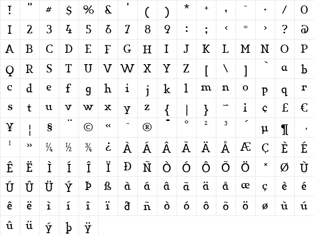 Key Light  glyph index