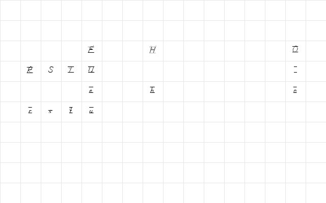 SchoolManuscriptArrowsDemo Regular  glyph index