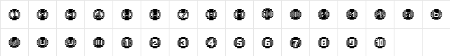 XRough24 Becker Regular  glyph index