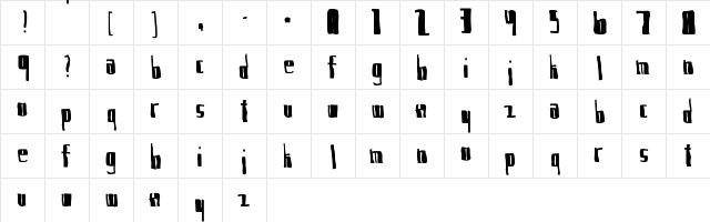New Regular  glyph index