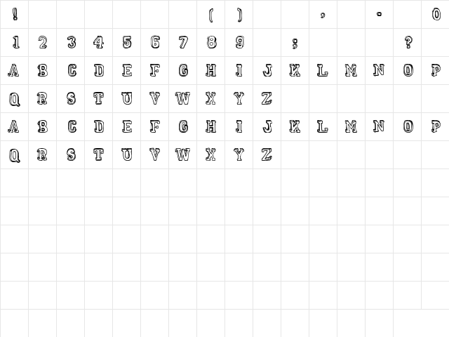 MENTAL FREAK Regular  glyph index