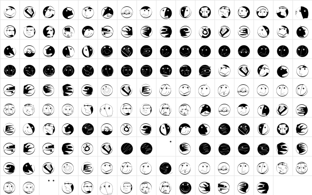 MouseDroodels Regular  glyph index