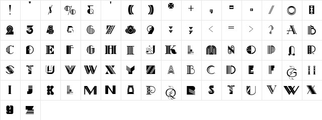 Art-Decoretta Regular  glyph index
