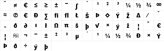 Sari ExtraBold  glyph index