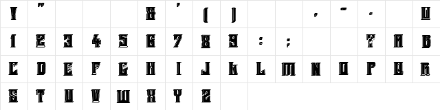 Hunter Black Regular  glyph index