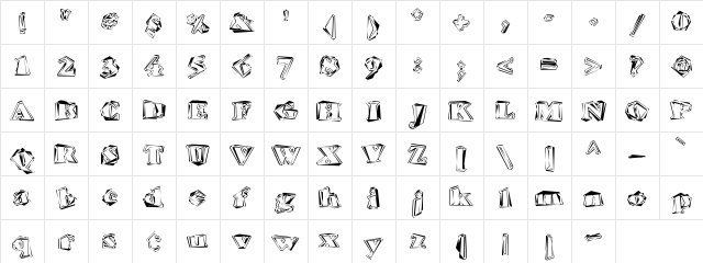 Hitech Regular  glyph index