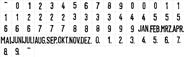 LinotypeTagesstempel Normal  glyph index