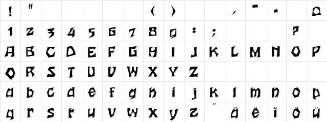 Houtsnee Fineline Regular  glyph index