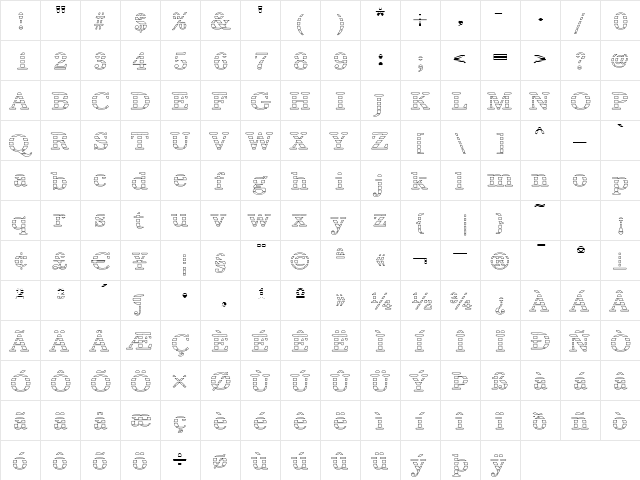 IrisBeckerGradoW-Medium Normal  glyph index
