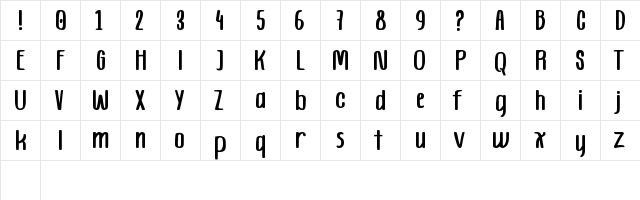 Homestay Demo Regular  glyph index