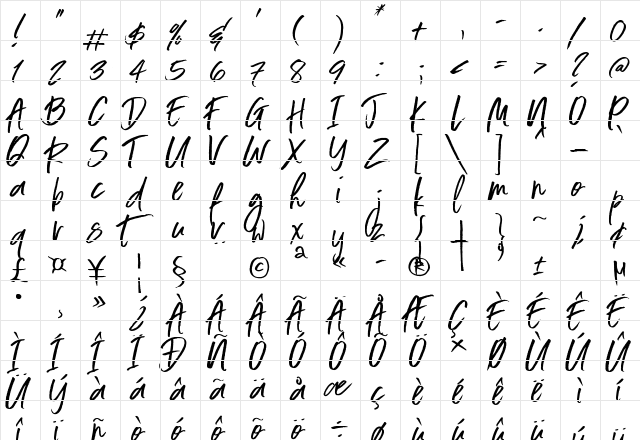 Everything RISES Regular  glyph index