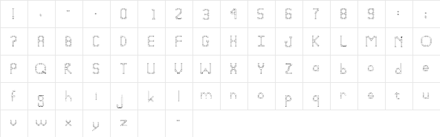 PVCSSK Regular  glyph index