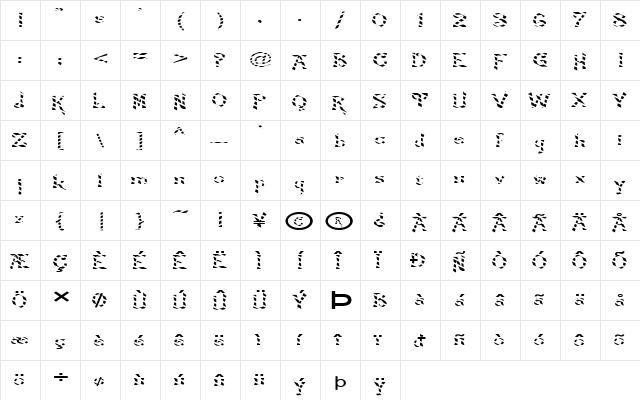 FZ JAZZY 21 STRIPED EX Normal  glyph index