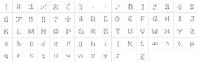Sweet Home Regular  glyph index