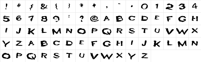 HEYRO fun Regular  glyph index