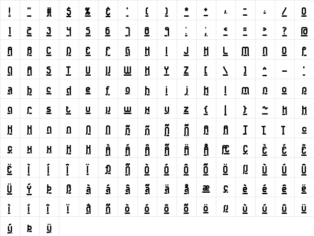 Underscore 2 BRK Normal  glyph index