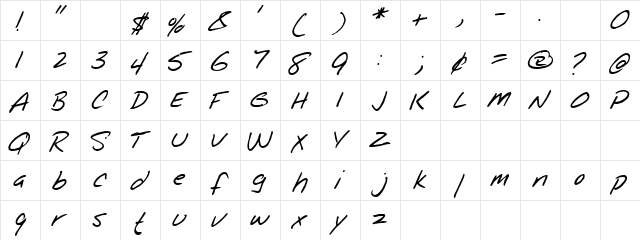 Lurch Oblique  glyph index