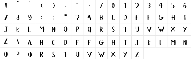 Antelope H Regular  glyph index