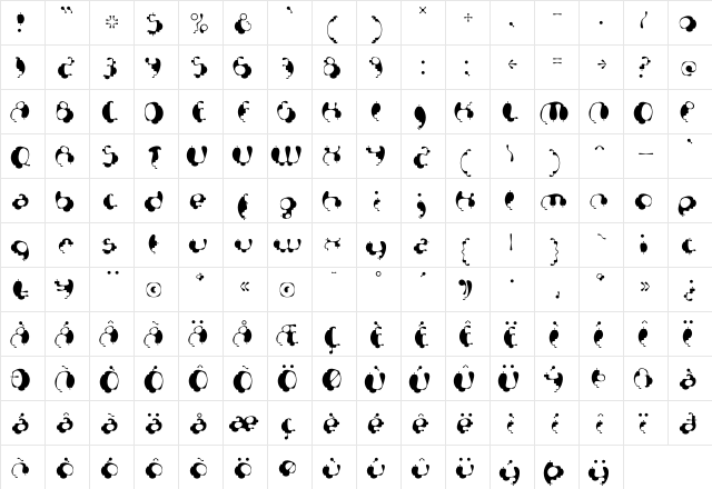 Bionic Organic  glyph index