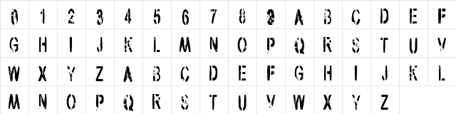 vtks army Regular  glyph index
