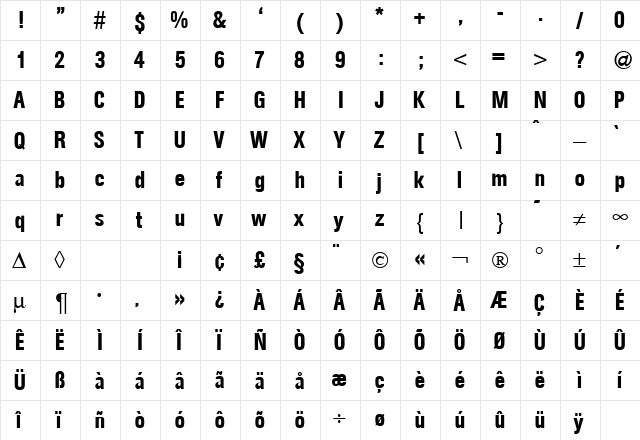 AtkinsCondMedium Regular  glyph index