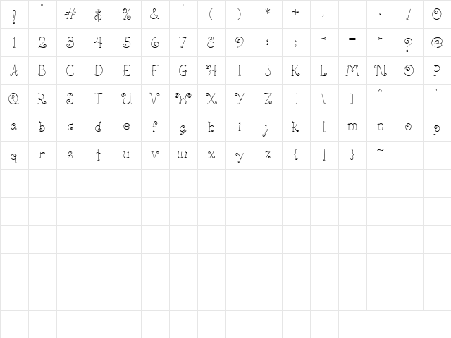 LD Cherry Serif Regular  glyph index