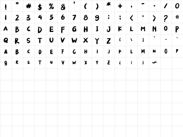 I_Luv_Mommy Regular  glyph index
