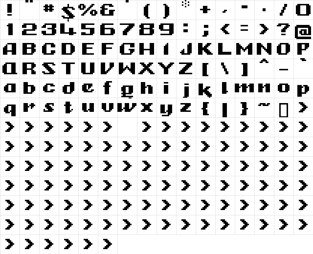 00FanatixMnemonix Regular  glyph index