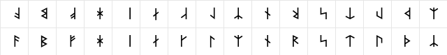 FutharkYBold Medium  glyph index