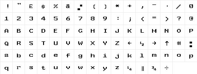 West_england Regular  glyph index