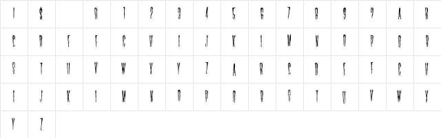 Horror Hotel  glyph index