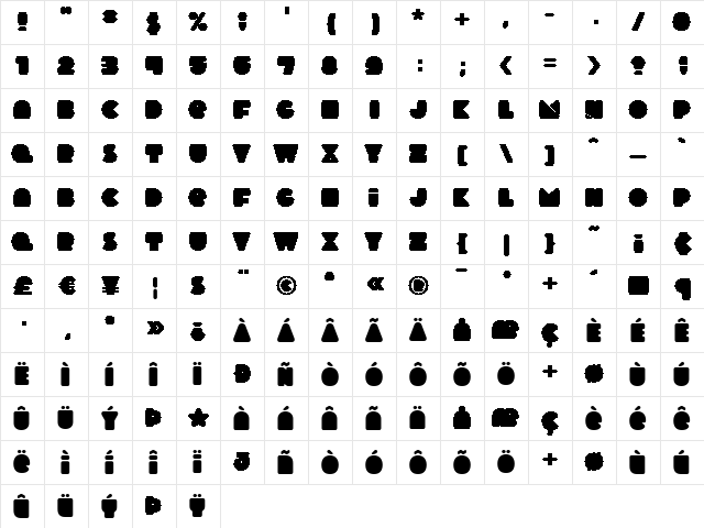 Fatty Solid  glyph index