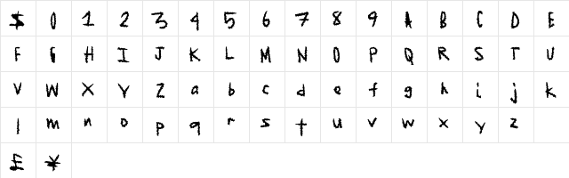 JagedEdge Regular  glyph index