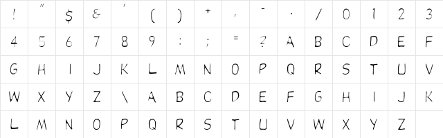 DupuyLight Regular  glyph index