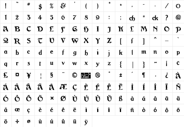 ArgosContour Regular  glyph index