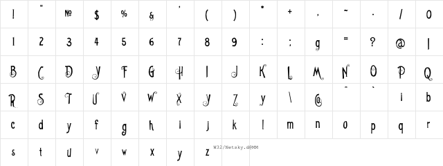 LHF Billhead 1910 Regular  glyph index