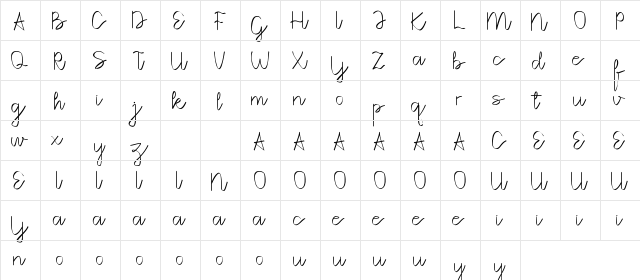 Mind Notes Demo Regular  glyph index