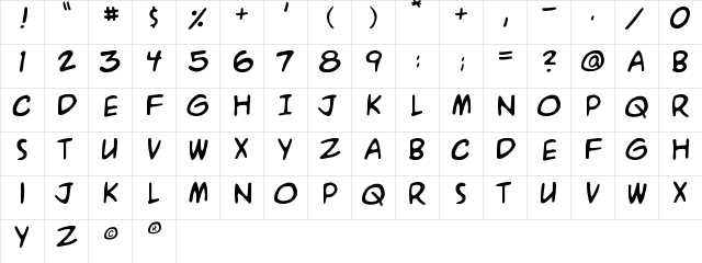 A.C.M.E. Explosive! Regular  glyph index