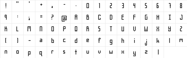 Mishu Regular  glyph index