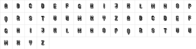 Keener Tuned Regular  glyph index