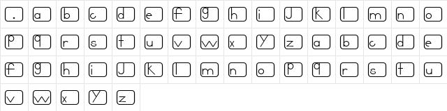 Noir Regular  glyph index